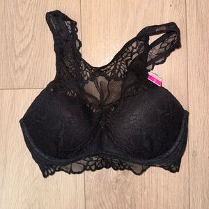PINK Victoria’s Secret push-up bralette black lace NWT